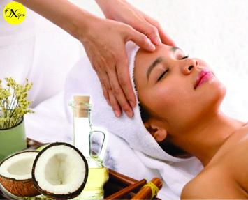 Massage mặt bằng dầu dừa, oxspa