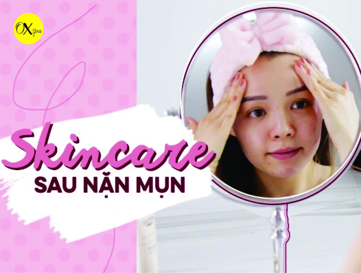 Skincare sau khi nặn mụn, oxspa